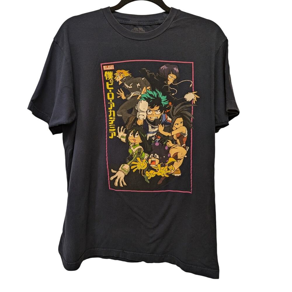My Hero Academia‎ Graphic T-Shirt Anime Navy Blue Cotton Large